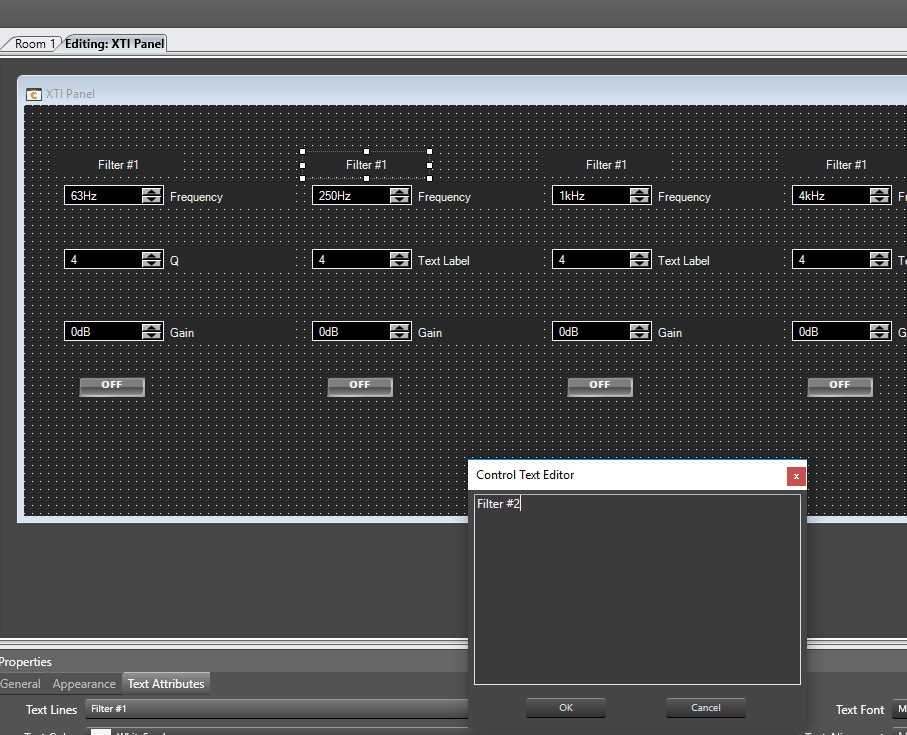 Creating a Parametric EQ Panel for XTI Series Amplifiers in Audio Architect